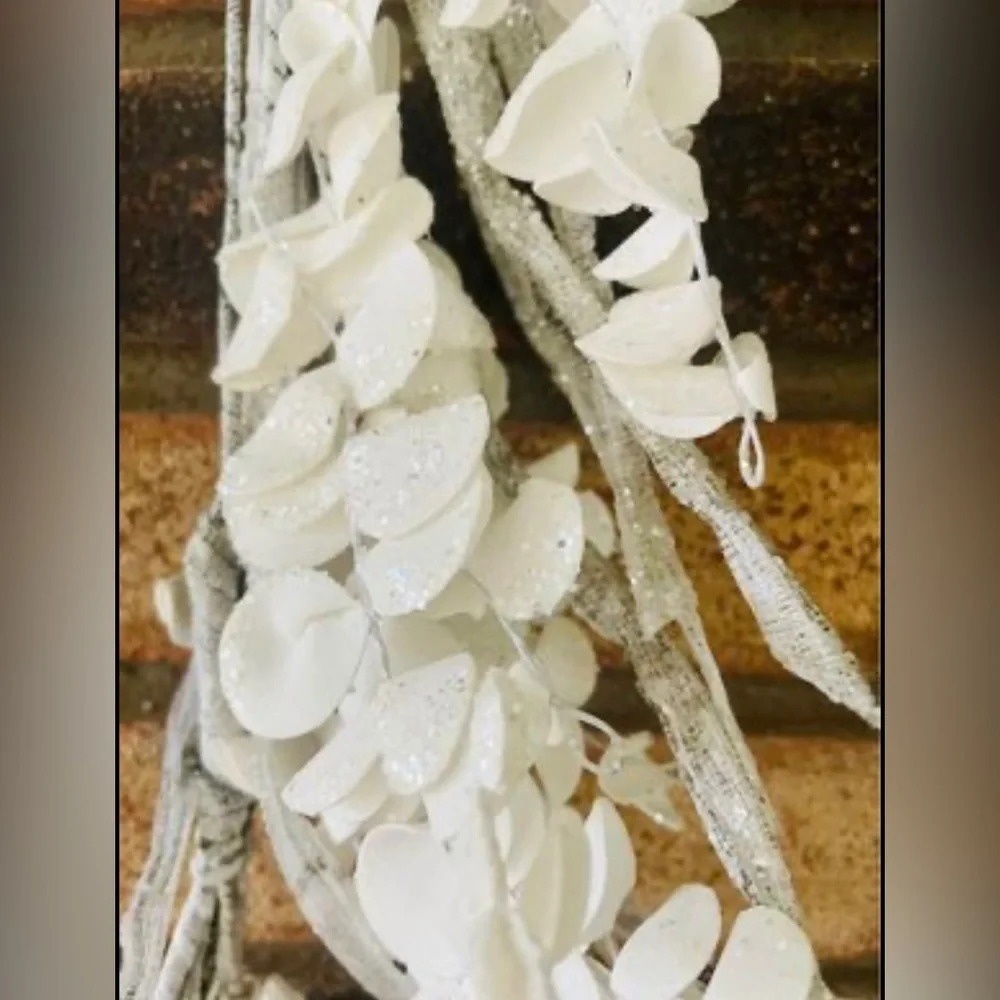 *Winter White Sparkle Eucalyptus Garland